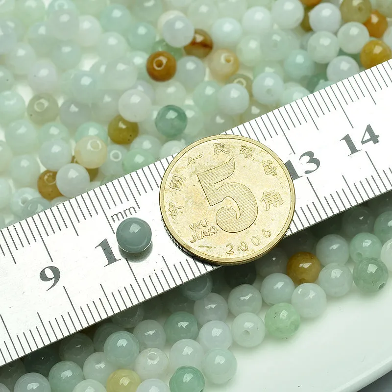 Diameter 5mm Natural Jade Beads Jadeite Mixed Colors Bead WBD7