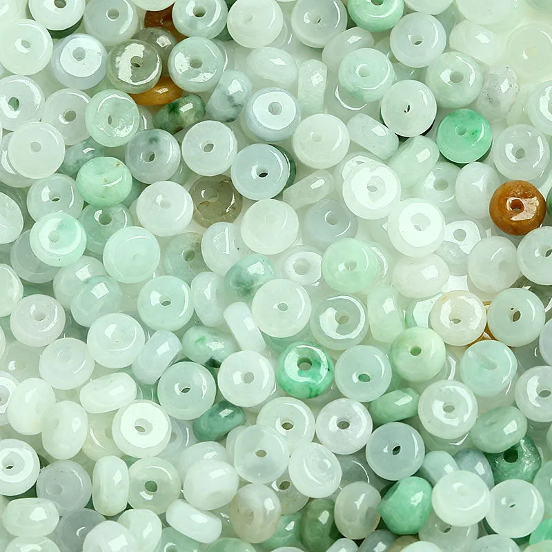 Diameter 5mm Thickness 2mm-3.5mm Natural Jade Beads Jadeite Mixed Colors Bead WBD8