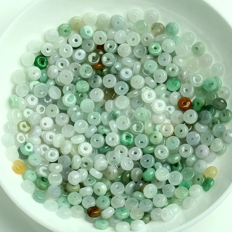 Diameter 5mm Thickness 2mm-3.5mm Natural Jade Beads Jadeite Mixed Colors Bead WBD8