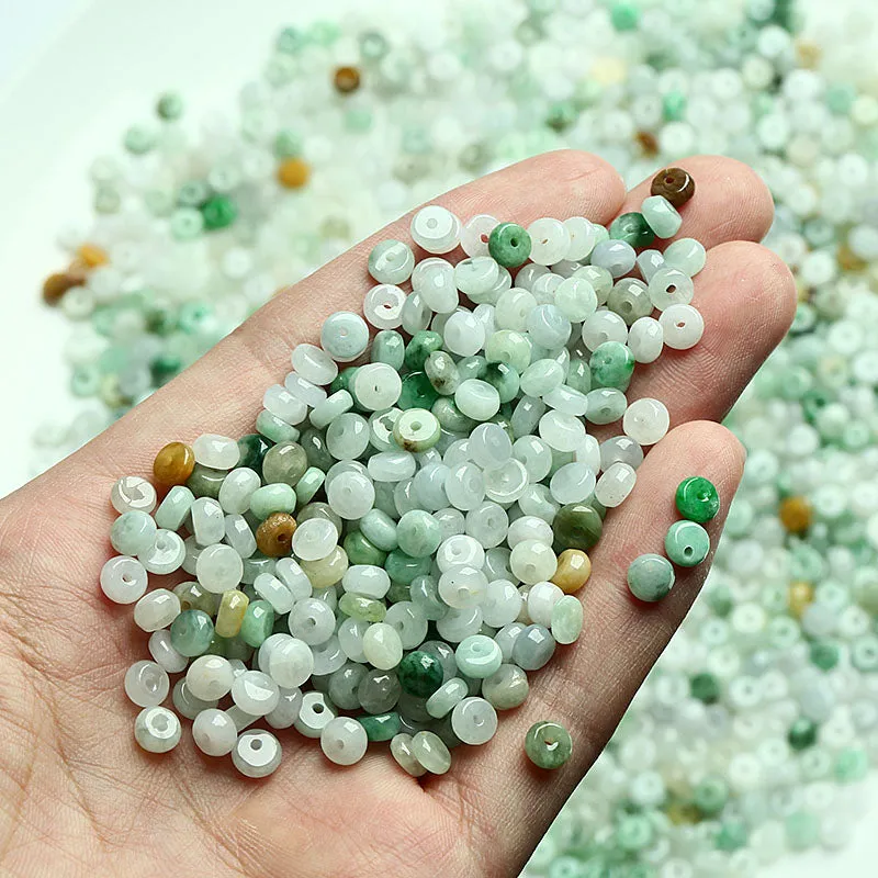 Diameter 5mm Thickness 2mm-3.5mm Natural Jade Beads Jadeite Mixed Colors Bead WBD8