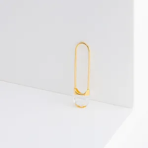 Drop mini oval quartz earring