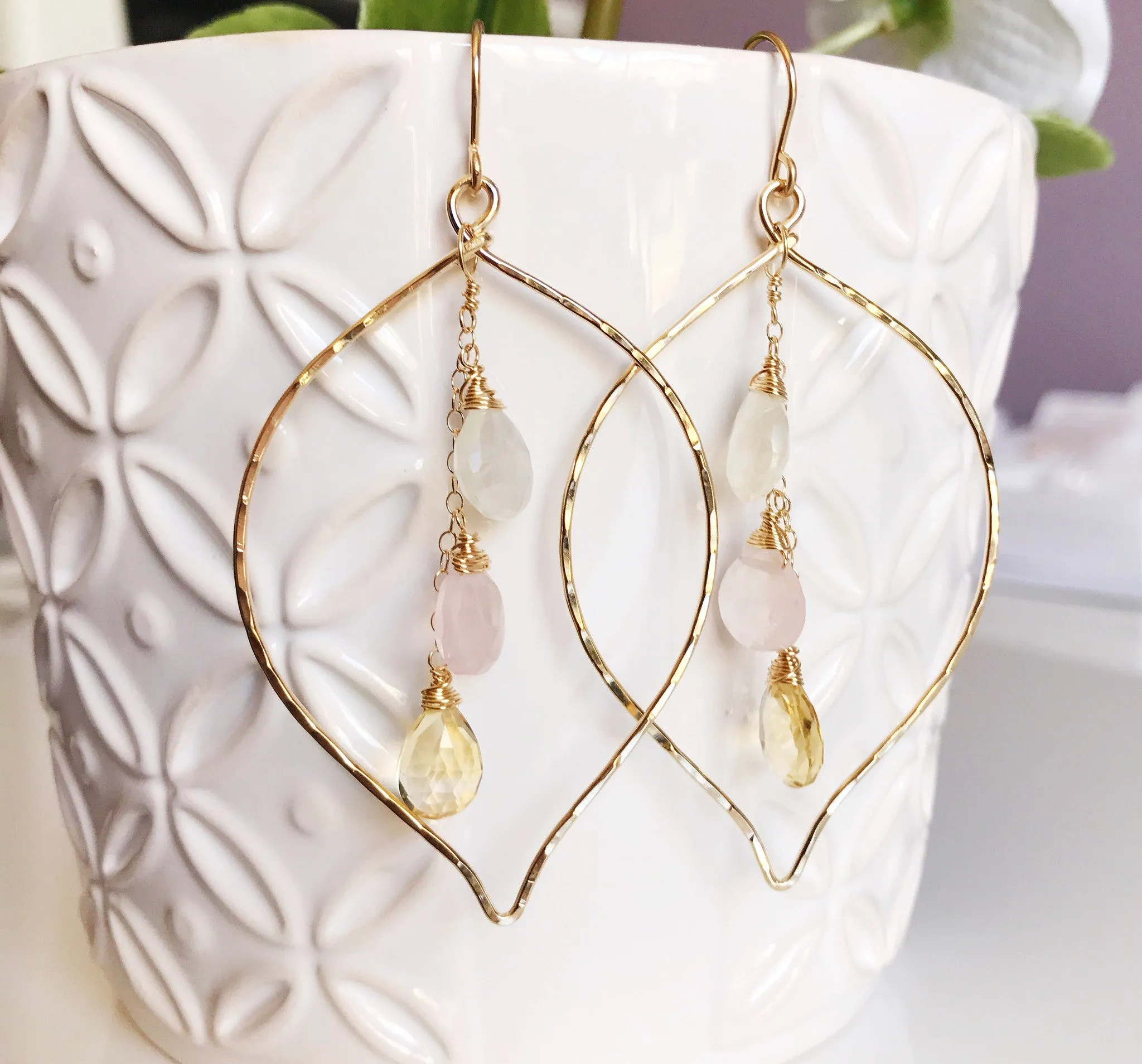 Earrings Yuri - pastel gemstones (E122)