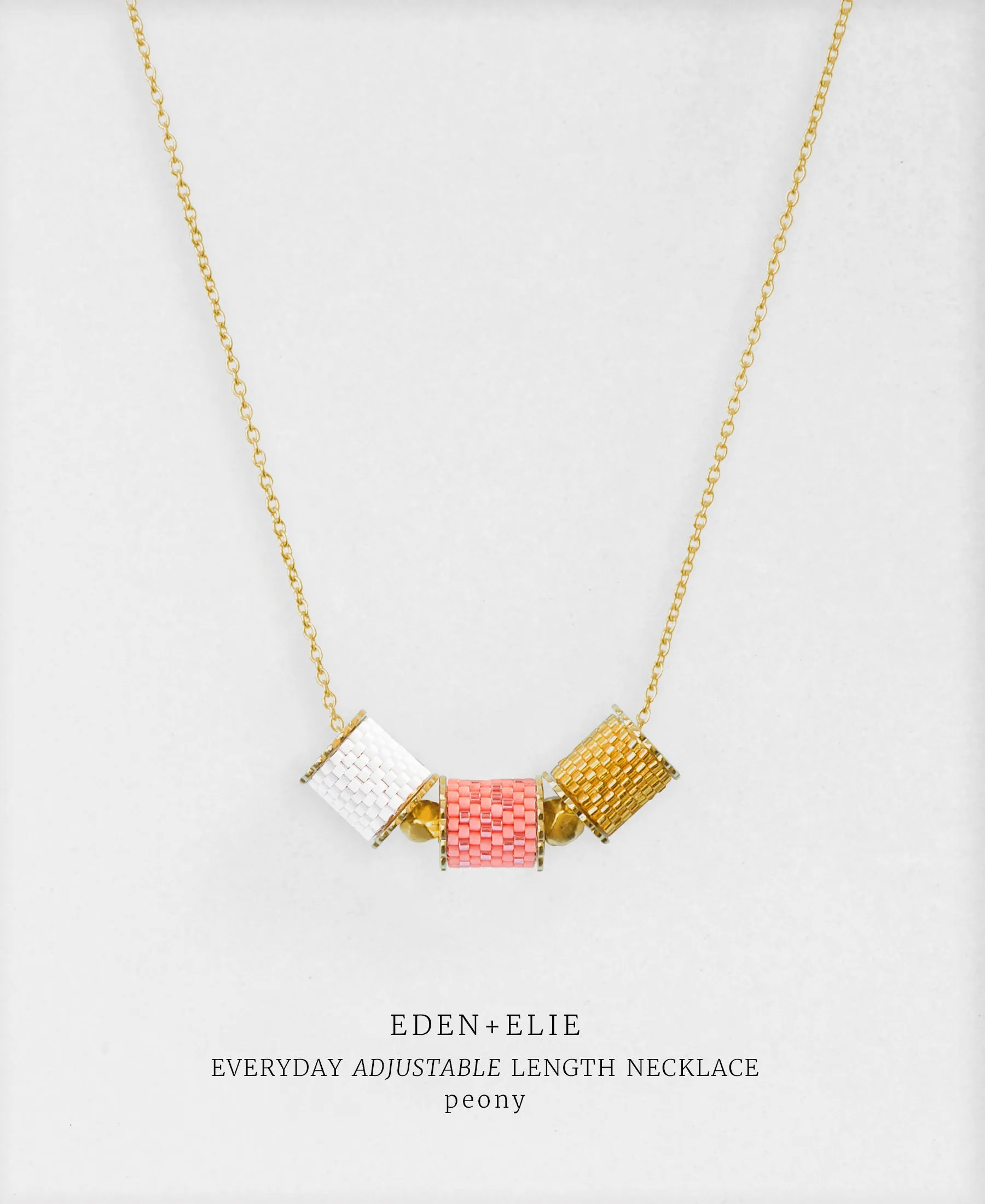 EDEN   ELIE Everyday Adjustable Length Necklace - peony pink