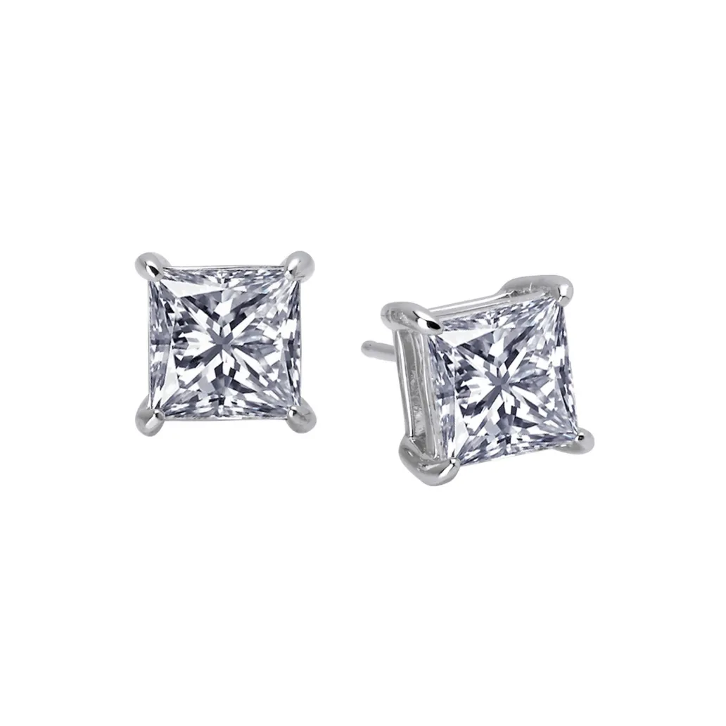 ER CL S.S. PT 4.00 CTTW 4 Prong Princess Cut Studs