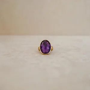 Faceted Amethyst Ring