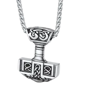 FaithHeart Norse Viking Thor's Hammer Necklace Mjolnir Pendant for Men