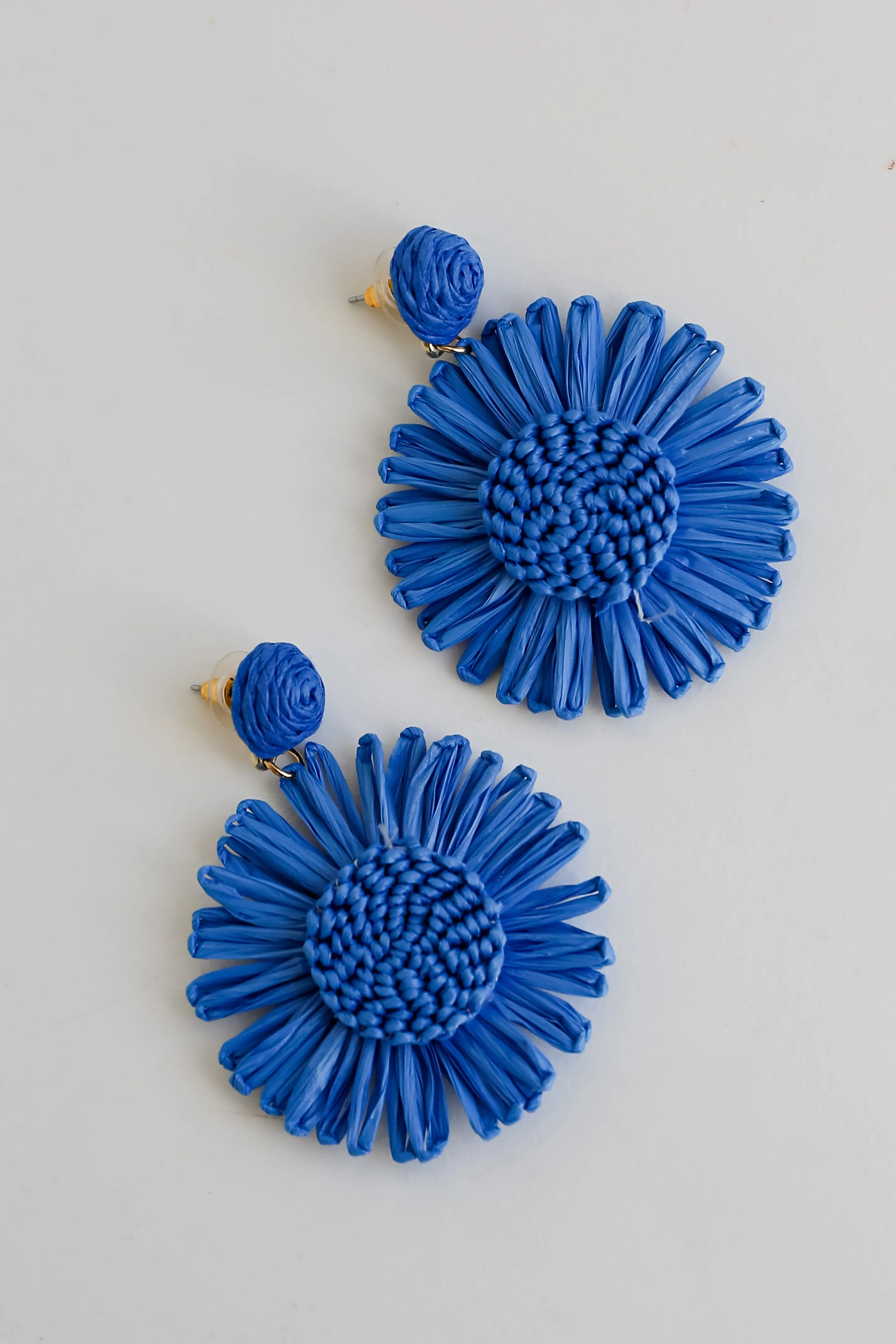 FINAL SALE - Abby Straw Flower Statement Earrings