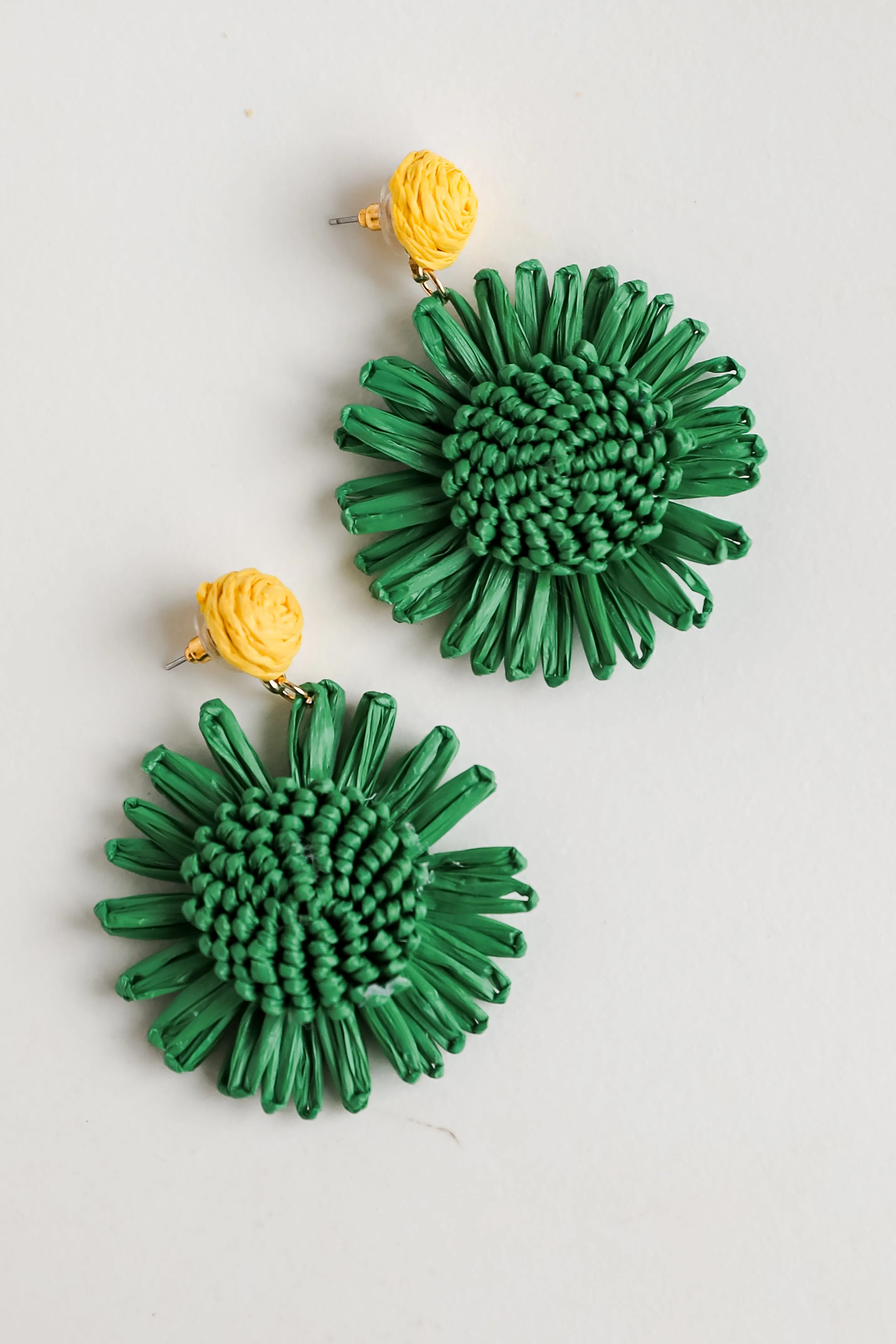 FINAL SALE - Abby Straw Flower Statement Earrings