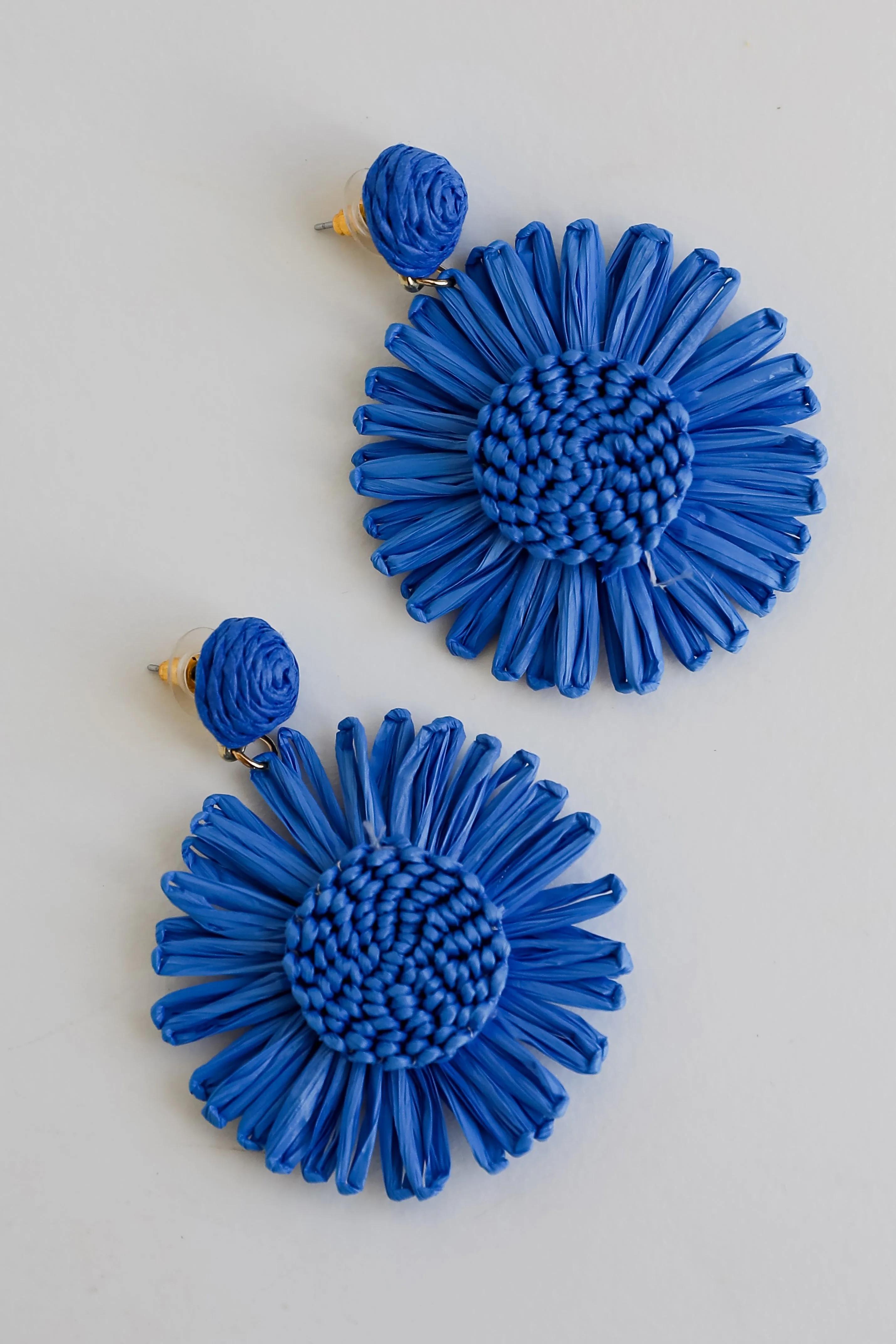 FINAL SALE - Abby Straw Flower Statement Earrings