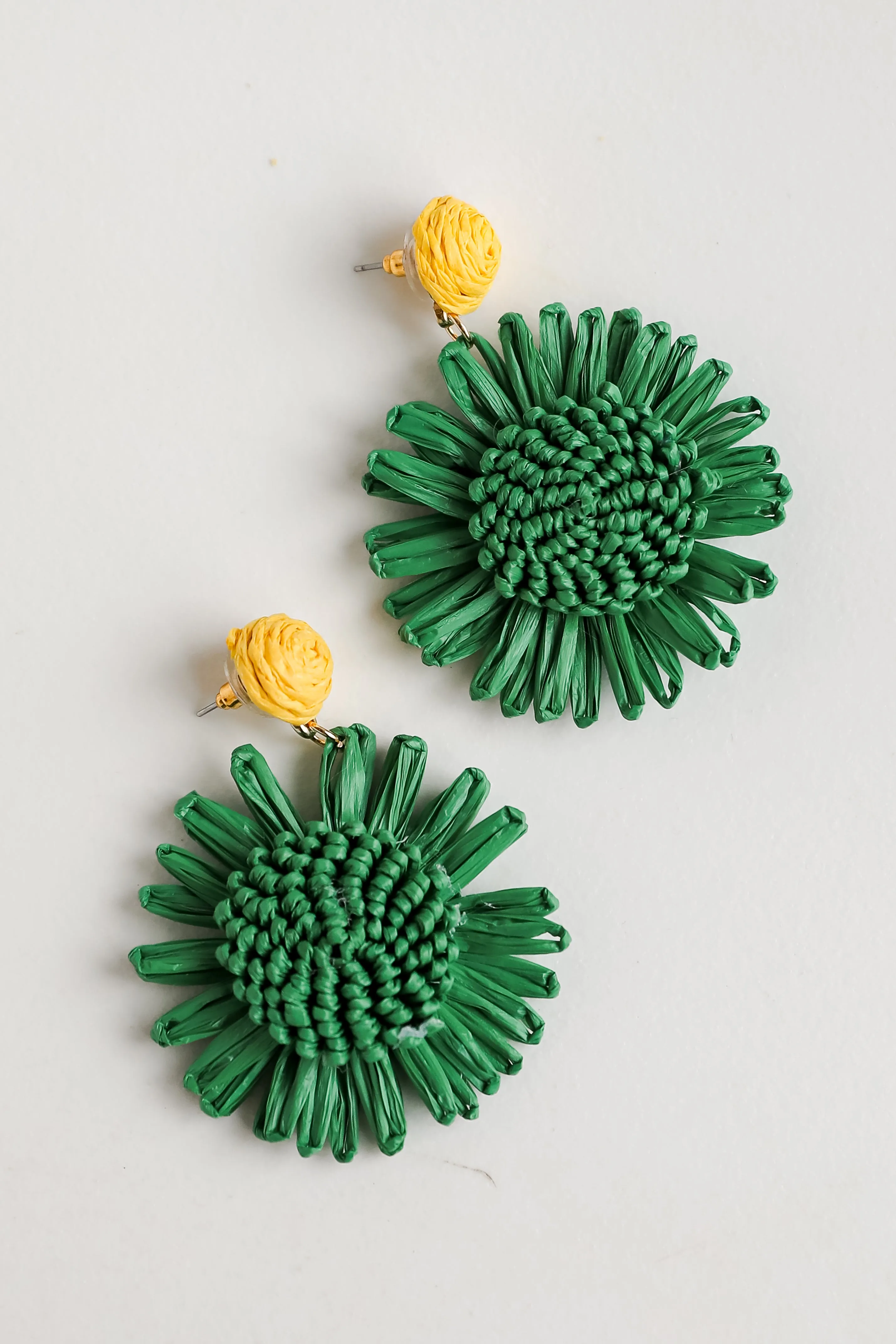 FINAL SALE - Abby Straw Flower Statement Earrings