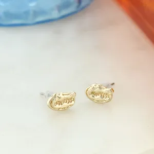 Florida Matte Gold Logo Stud Earrings