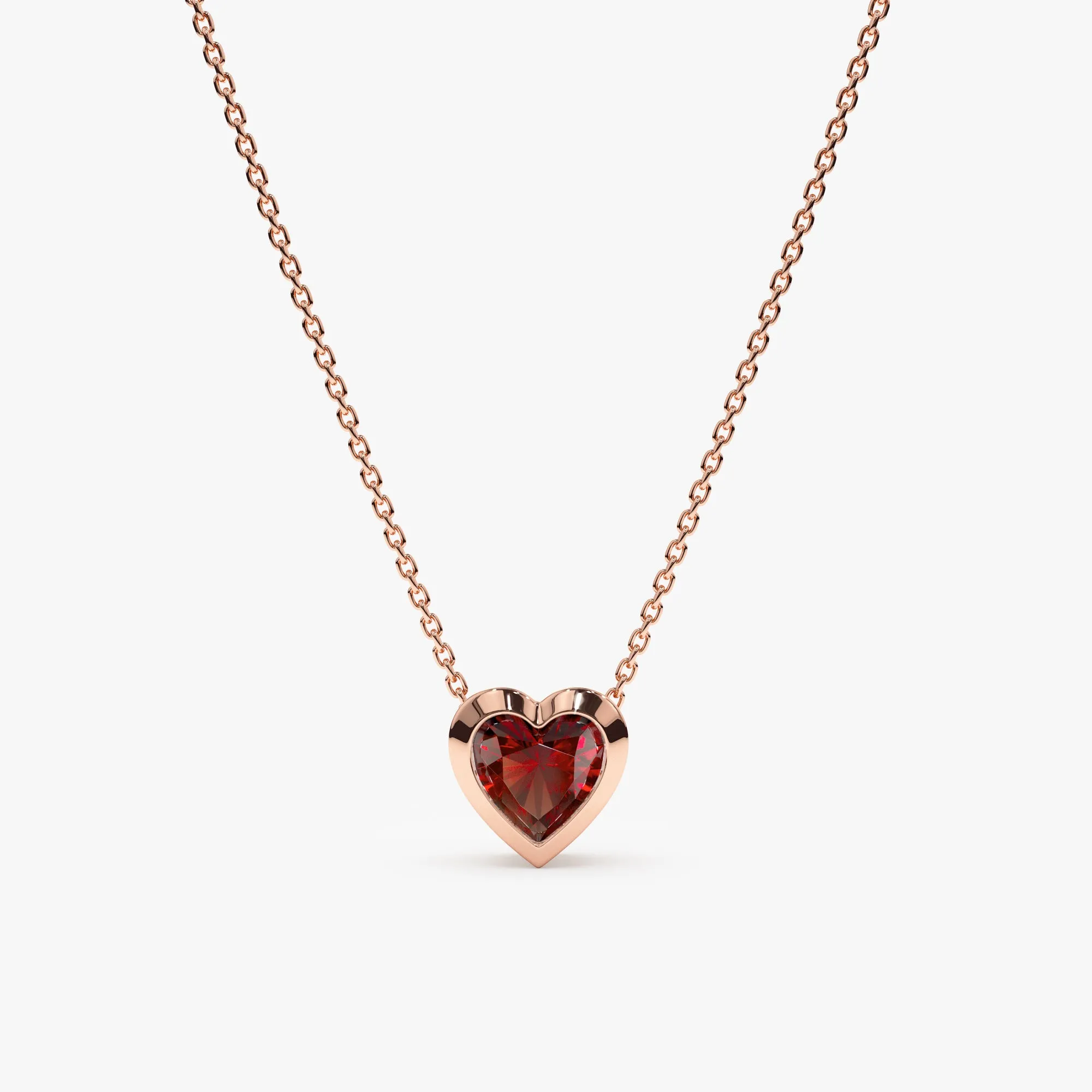 Garnet Heart Necklace, Ashly