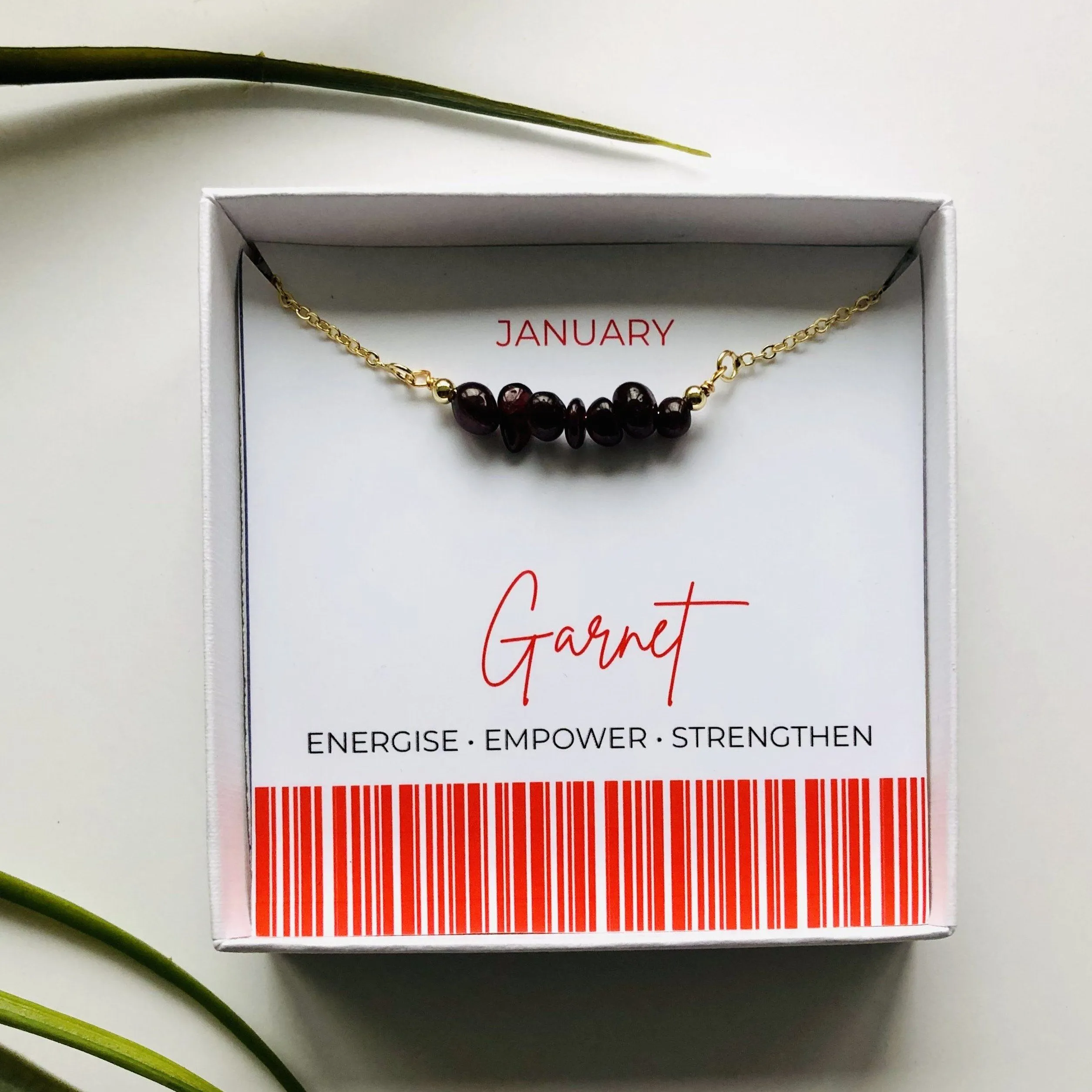 Garnet - January Birthstone Necklace