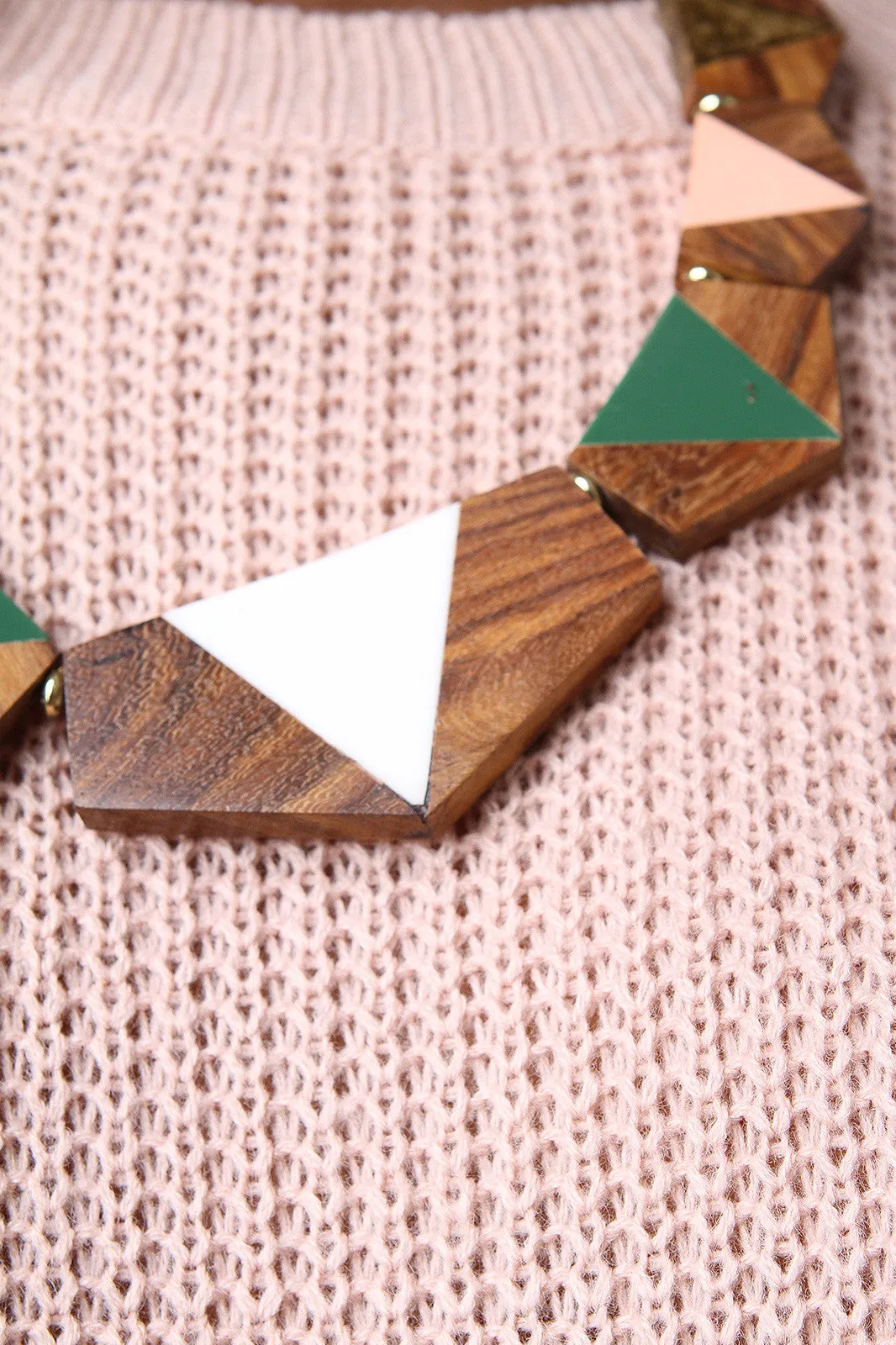 Geometric Wooden Necklace