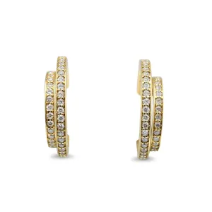 Georg Jensen Diamond Hoop Earrings - 18ct Yellow Gold