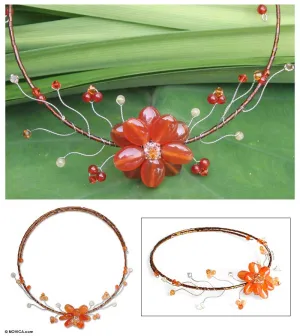 Ginger Beauty Multi-Gem Carnelian Beaded Necklace