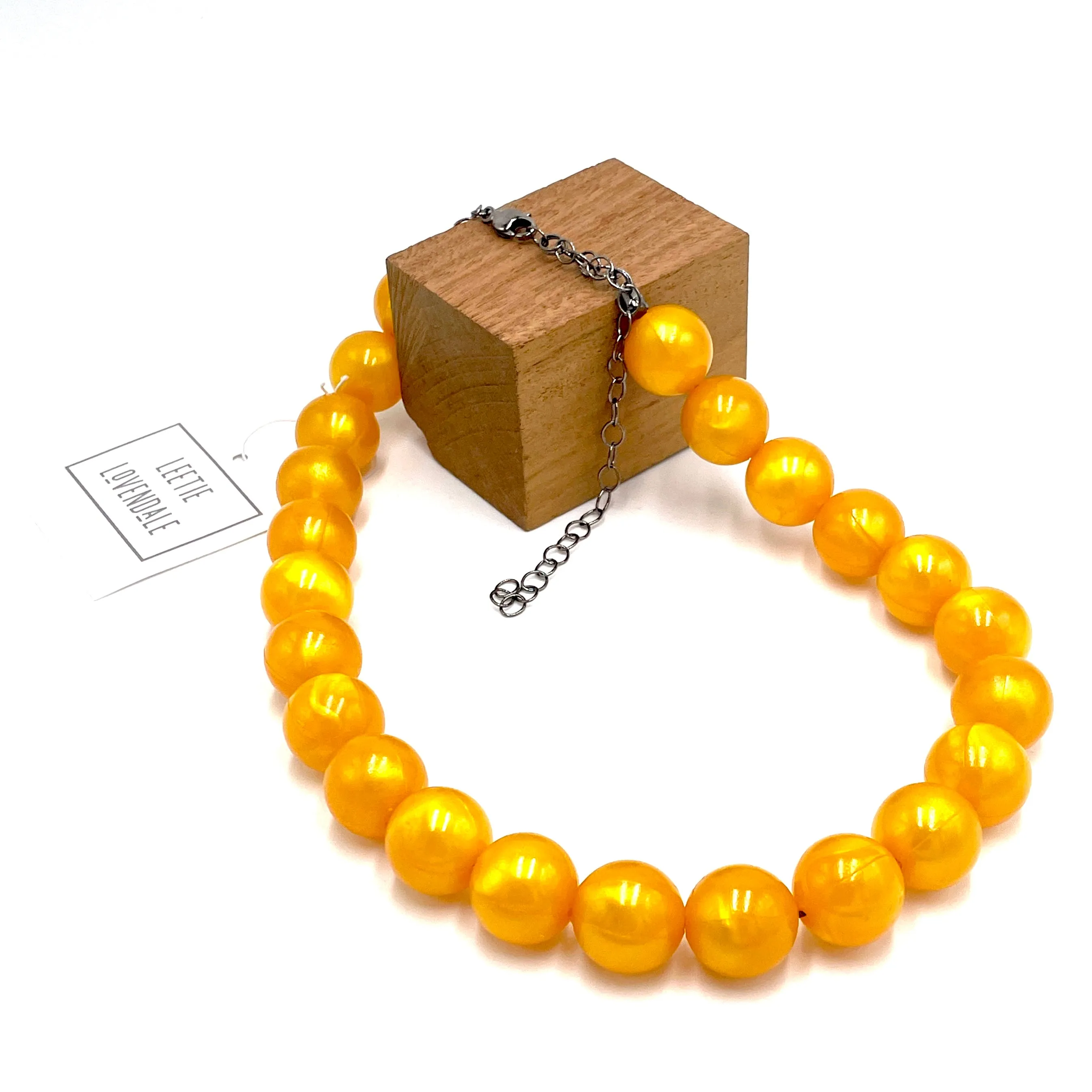 Golden Yellow Aura Glow Marco Necklace