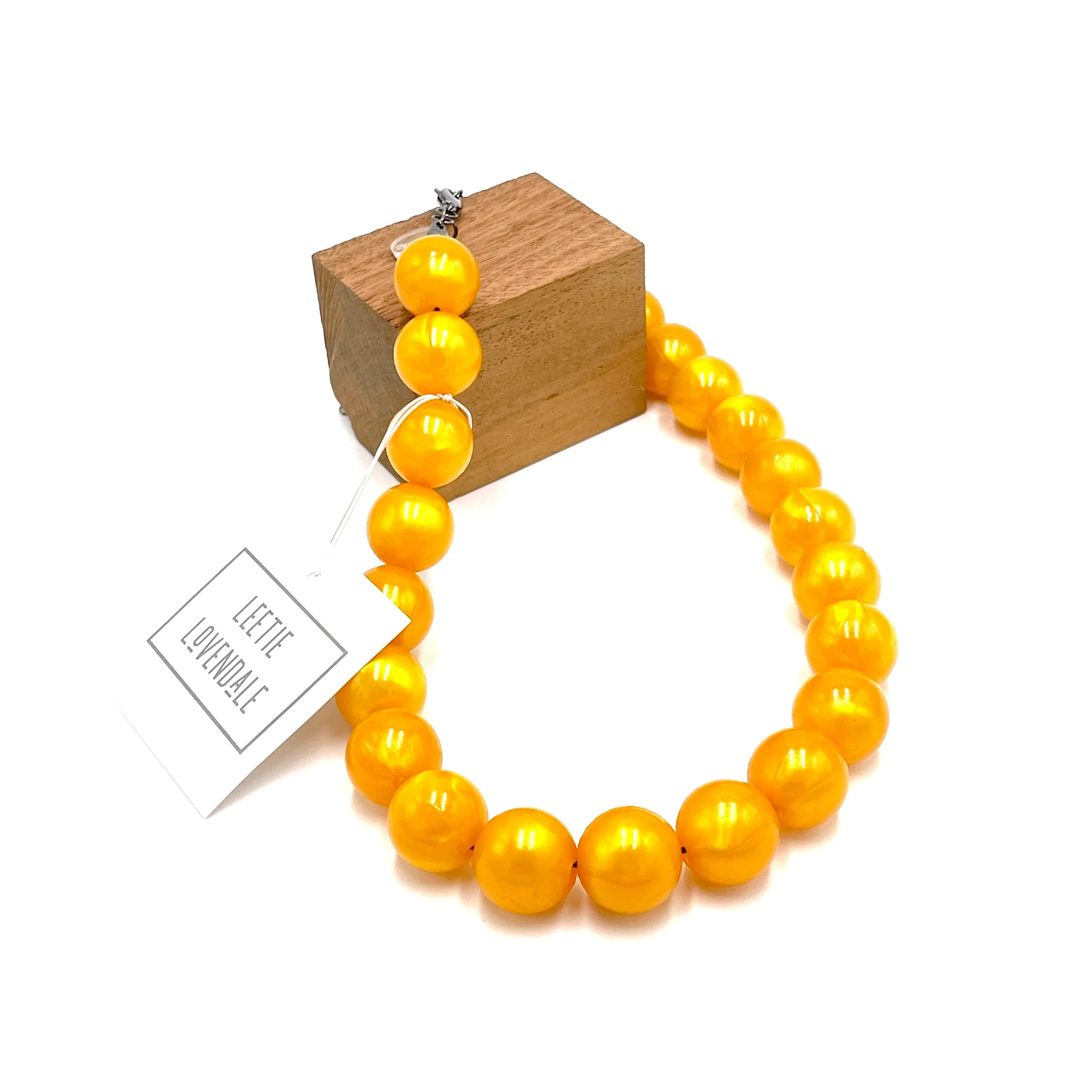 Golden Yellow Aura Glow Marco Necklace