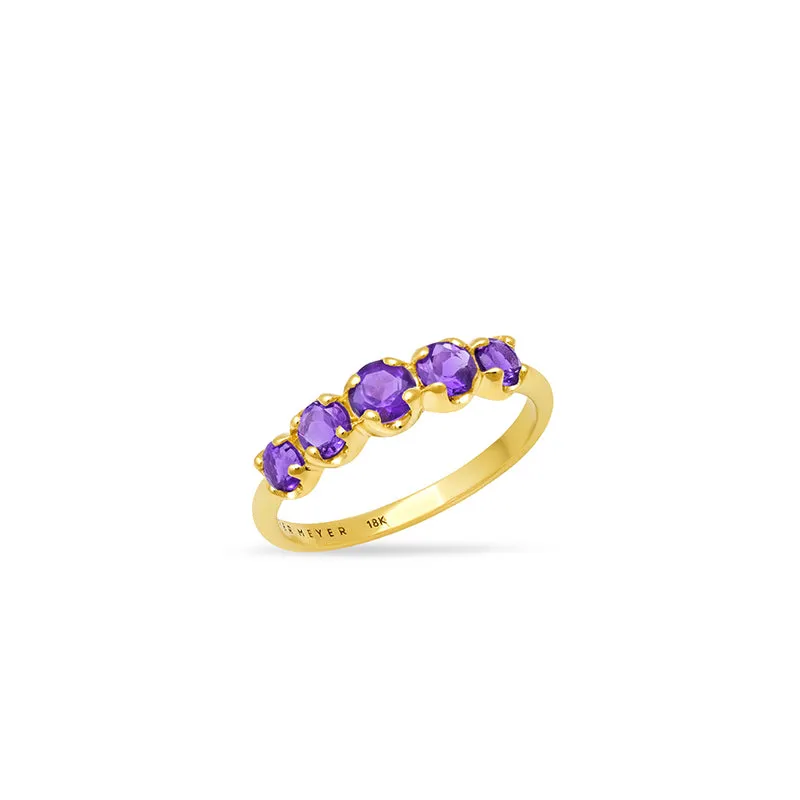 Graduated Amethyst Ring