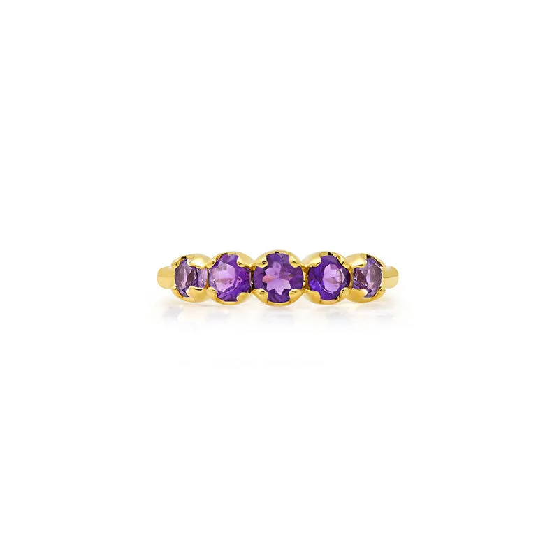 Graduated Amethyst Ring