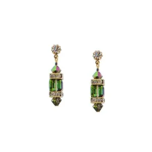 Green Crystal Drop Earrings