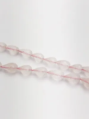 HALF OFF SALE - Rose Quartz Faceted Pear Gemstone Beads, Full Strand, Semi Precious Gemstone, 8"