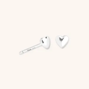 Heart Stud Earrings in Silver