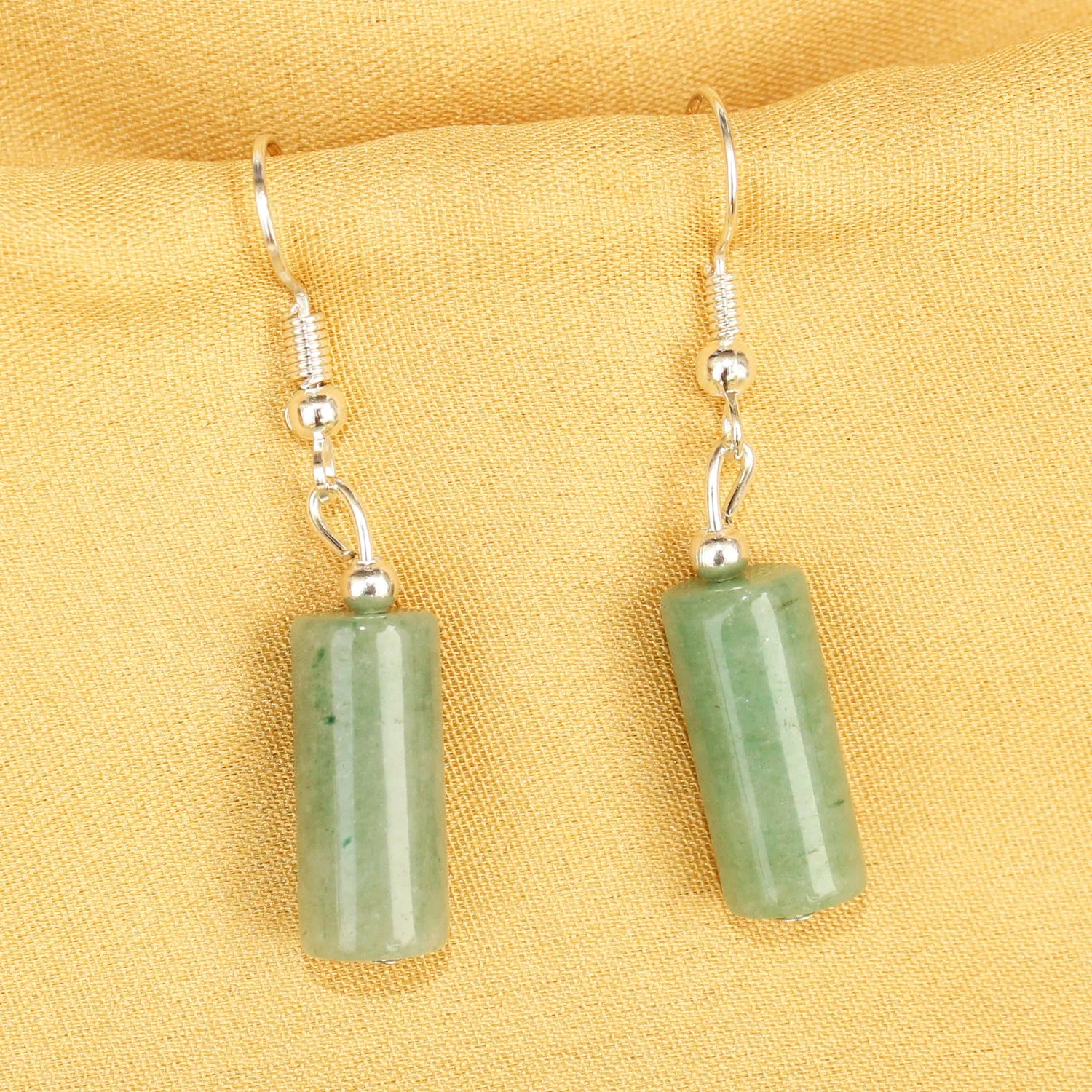 Imeora Green Onyx Cylindrical Shape Earrings