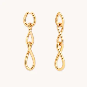 Infinite Drop Stud Earrings in Gold