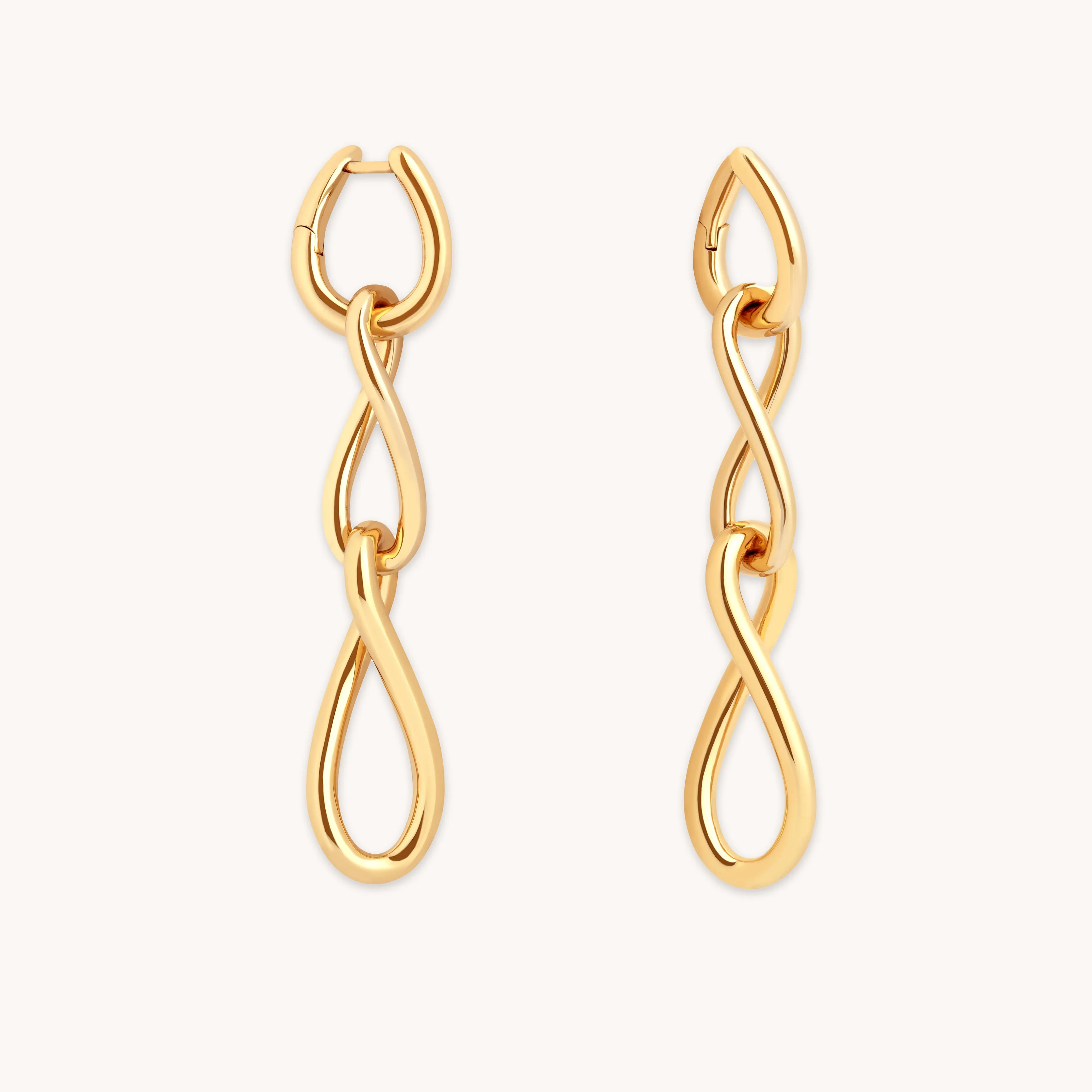 Infinite Drop Stud Earrings in Gold