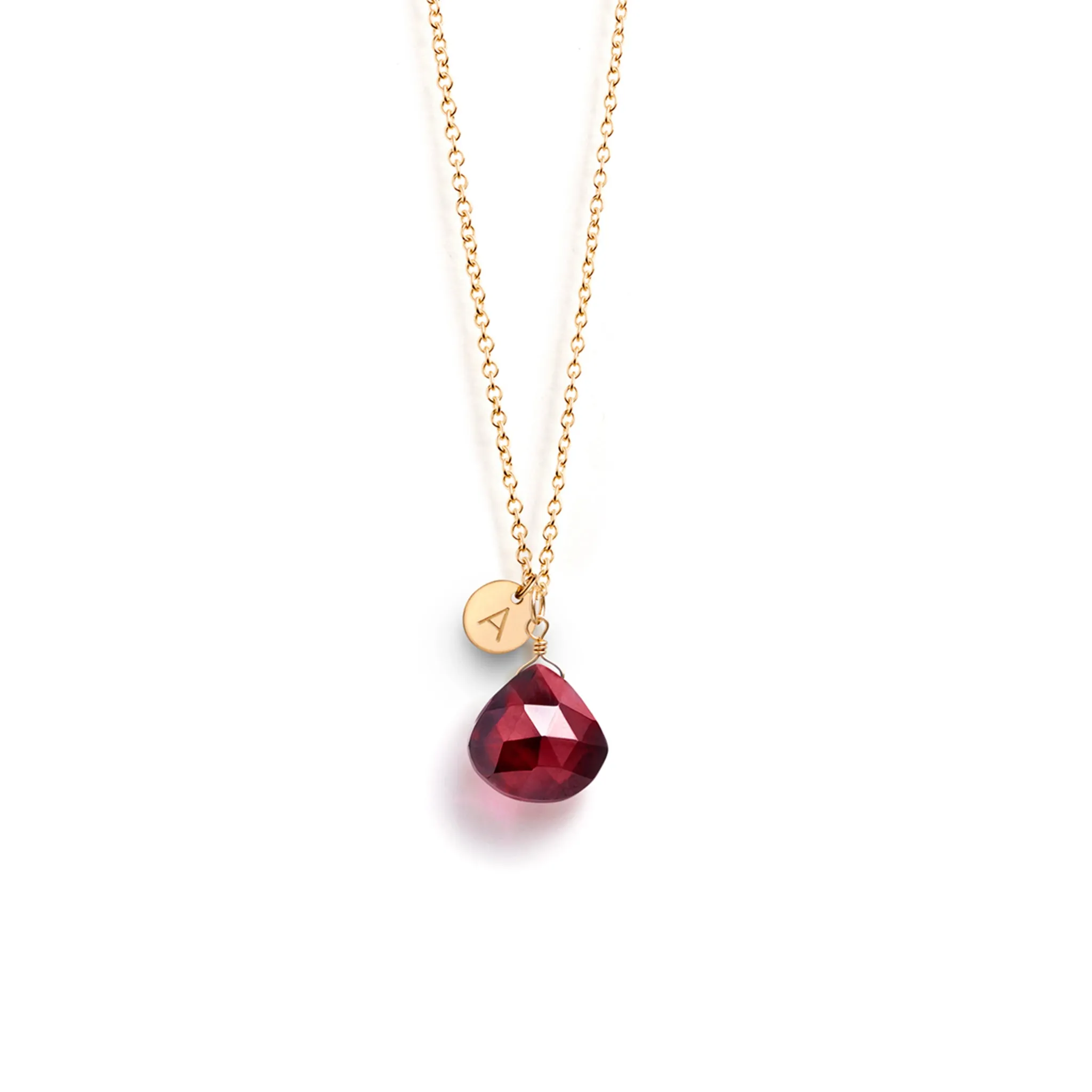 January Garnet Birthstone Necklace