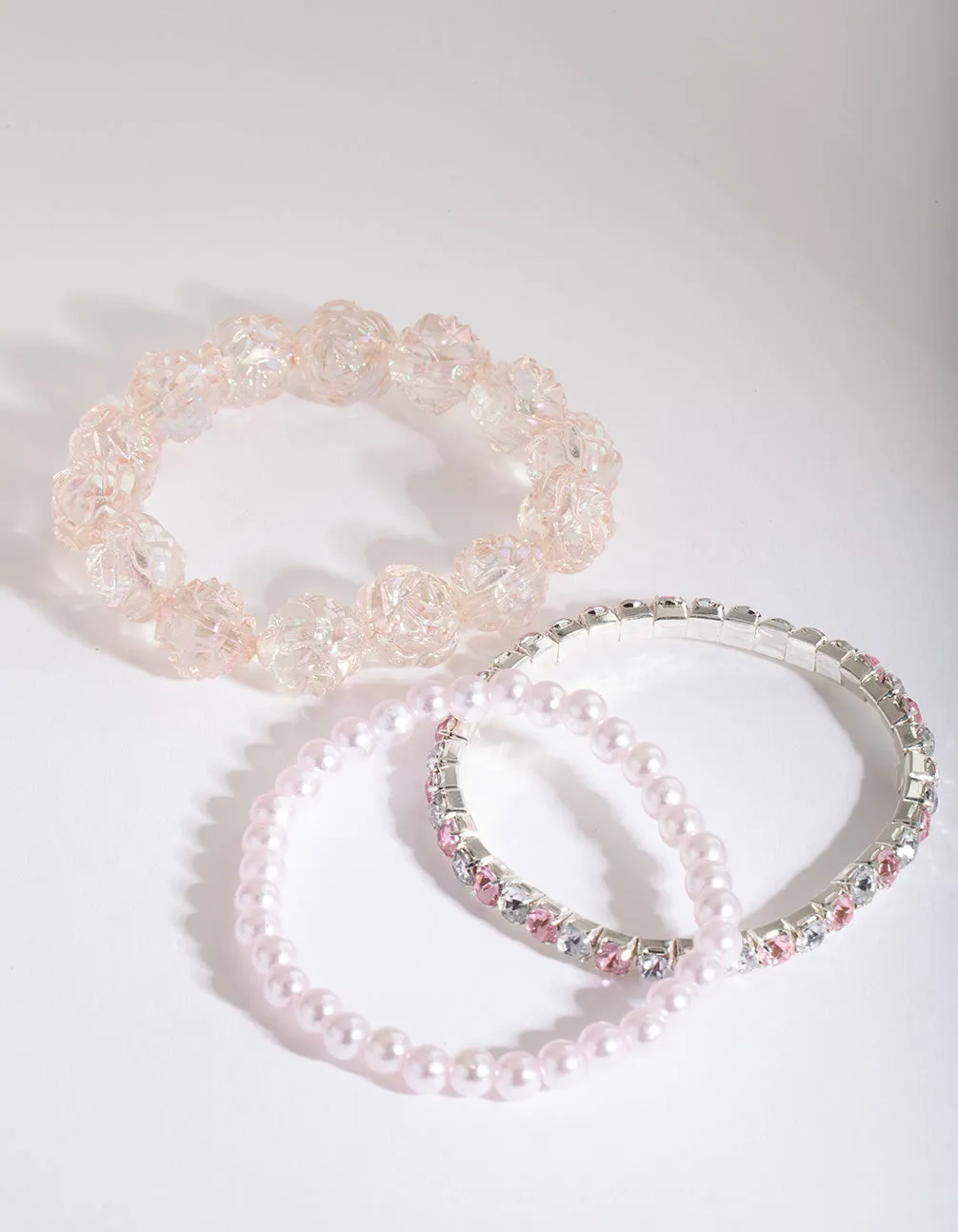 Kids Pink Beaded Bracelet Pack