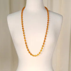 Long Amber Bead Necklace