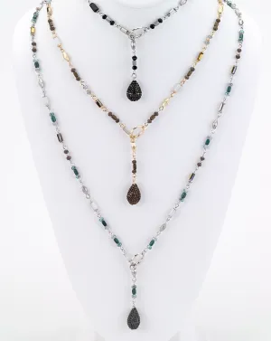 Long Beaded Lariat Necklace