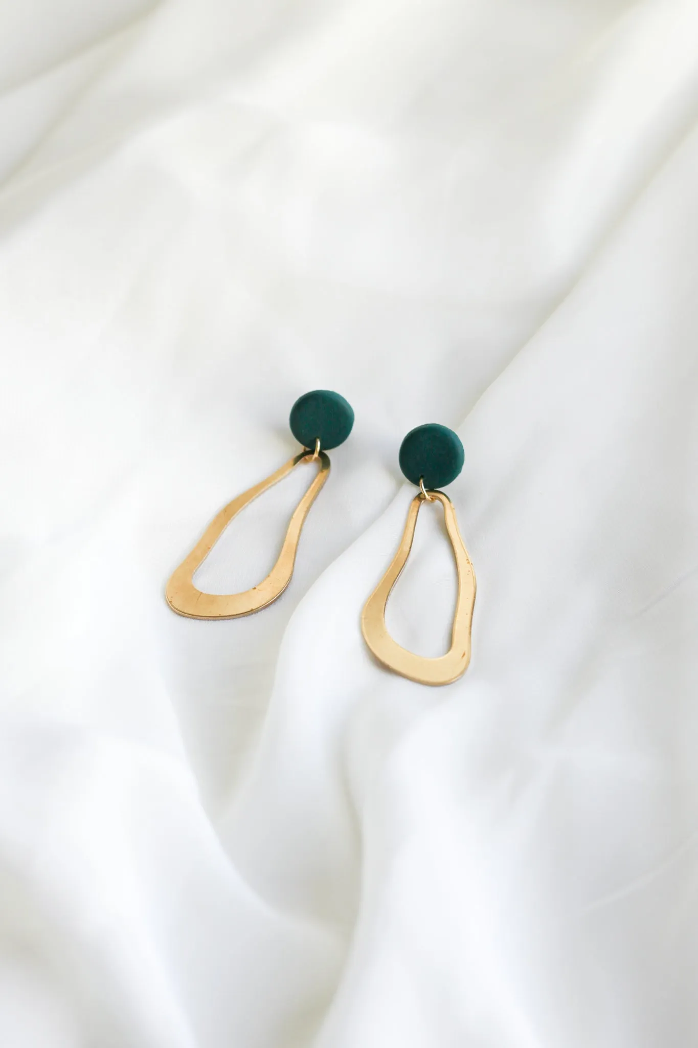 Lynn - Clay and Brass Earrings