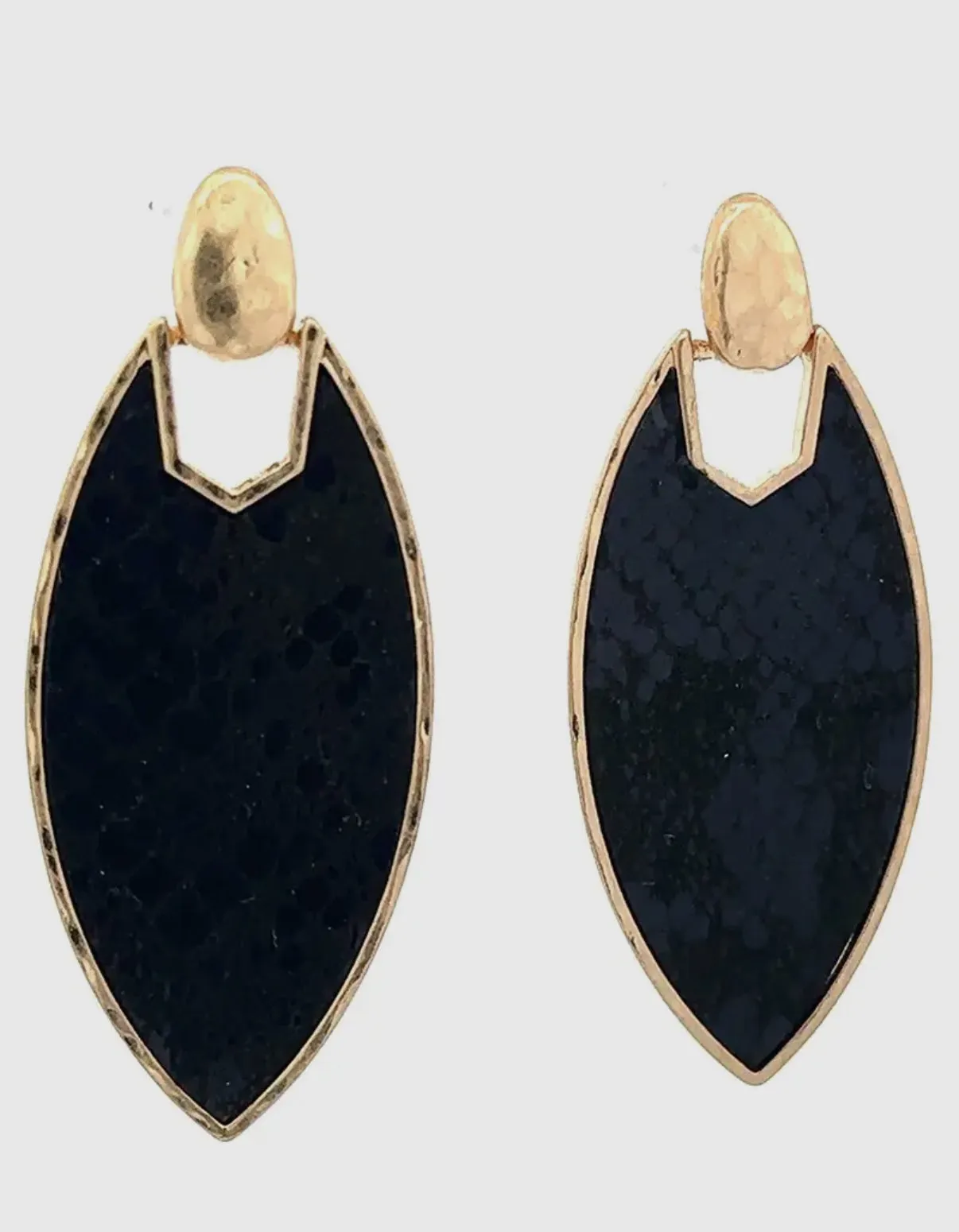 Marquise Animal Earrings | Black Snake