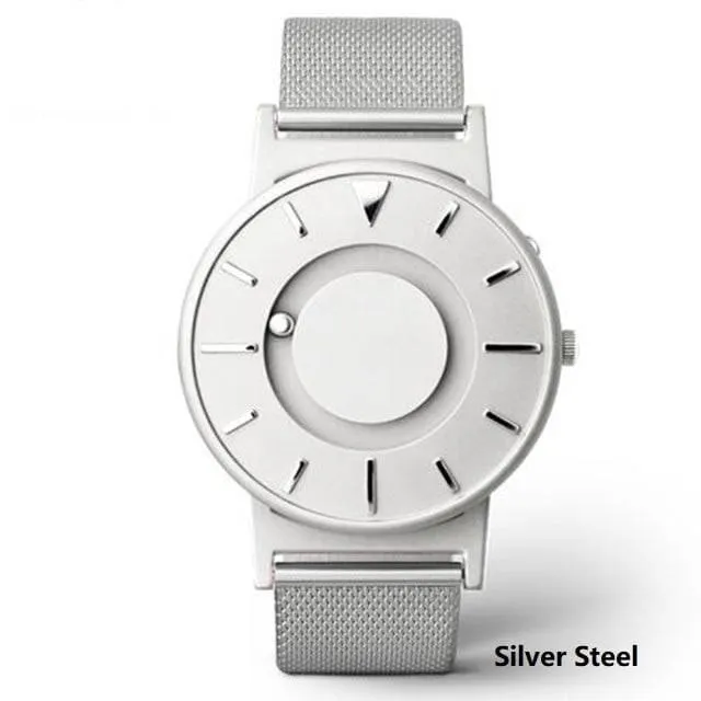 Mesh Quartz Watch without Numerals