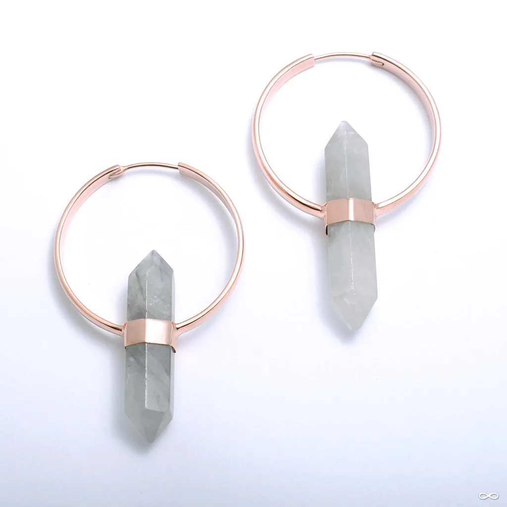 Mini Alchemy Earrings in Rose Gold with Smoky Quartz from Buddha Jewelry