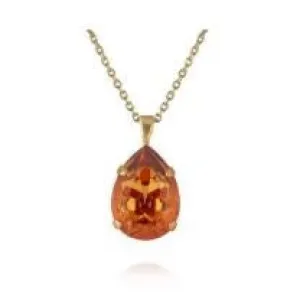 Mini Drop Gold Light Amber Necklace