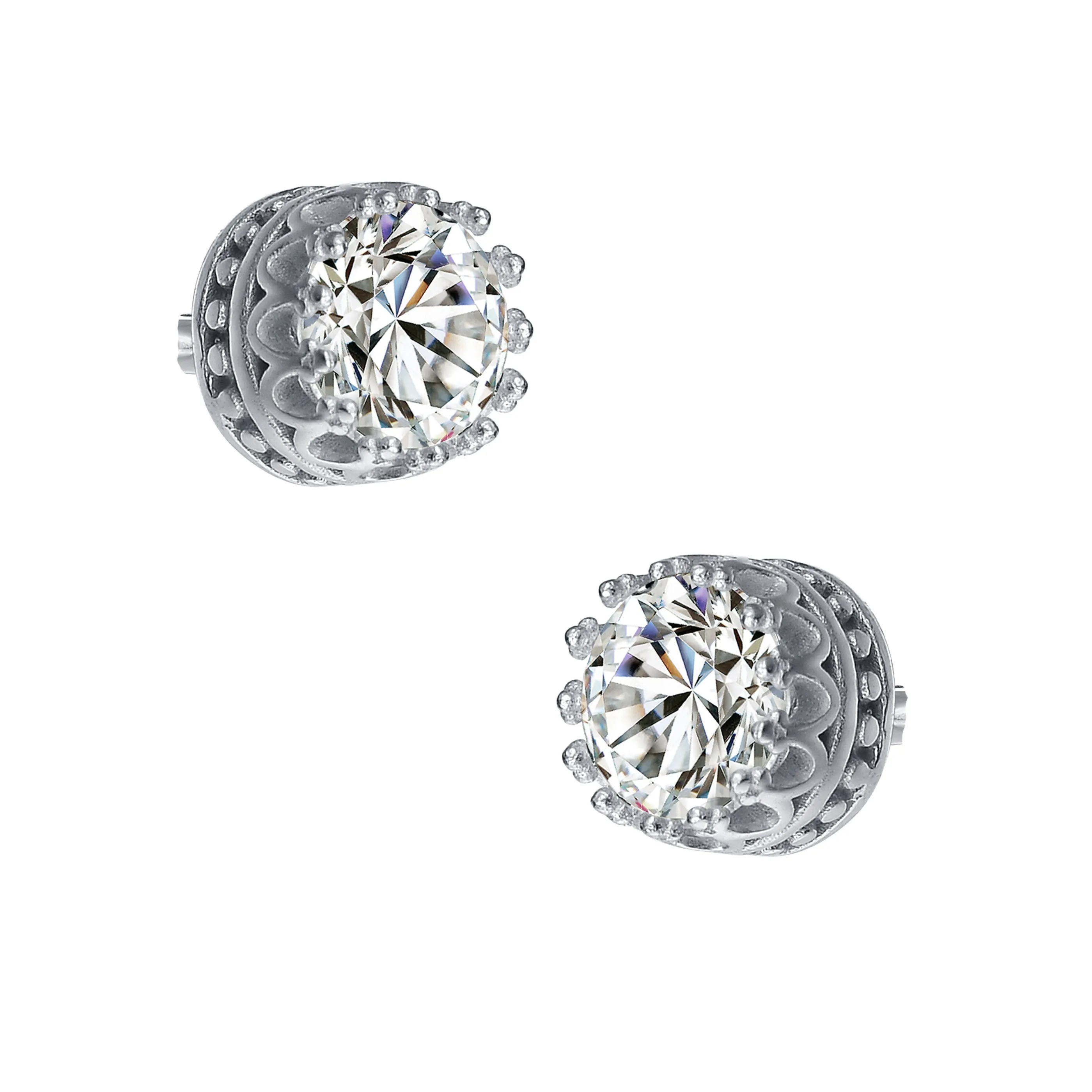 Monfort Moissanite Crown Stud Earrings