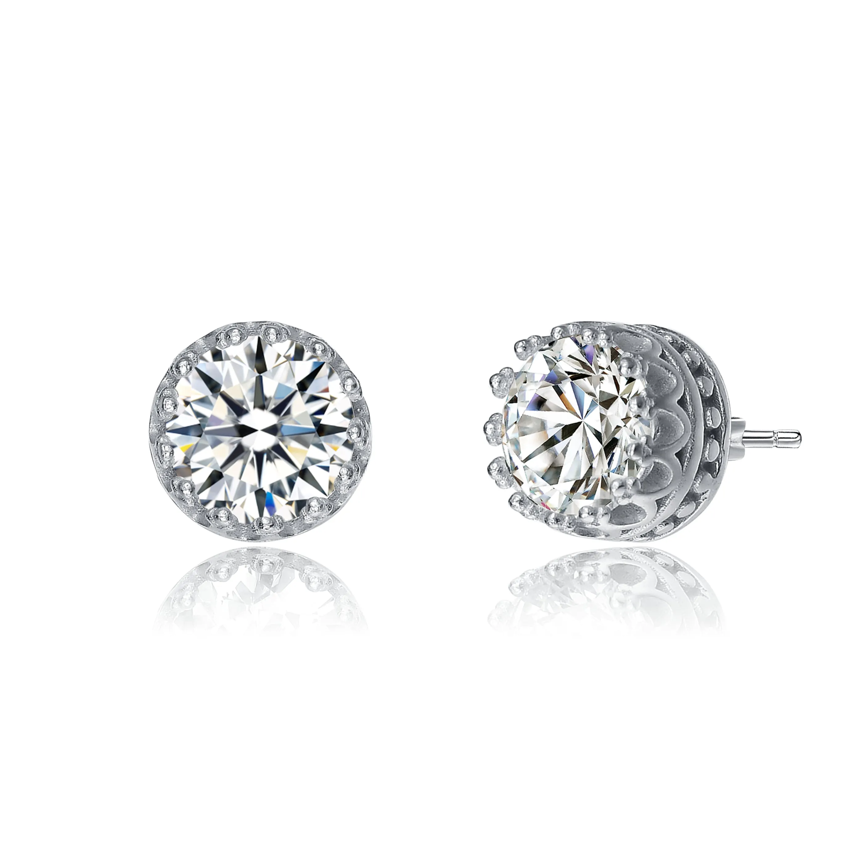 Monfort Moissanite Crown Stud Earrings