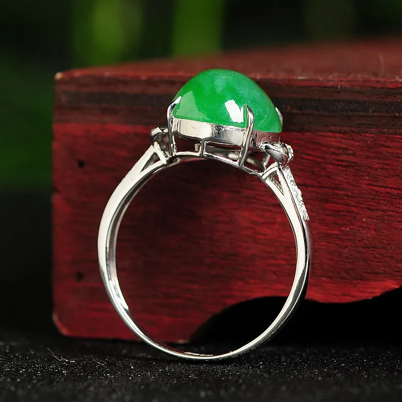 Natural Jade Ring Jadeite Gold Ring RG27