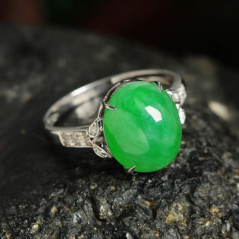 Natural Jade Ring Jadeite Gold Ring RG27