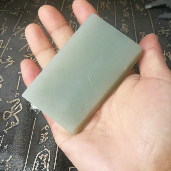 Natural Kunlun Jade Rough Nephrite Raw (101g, 7.5X4.5X0.9cm)