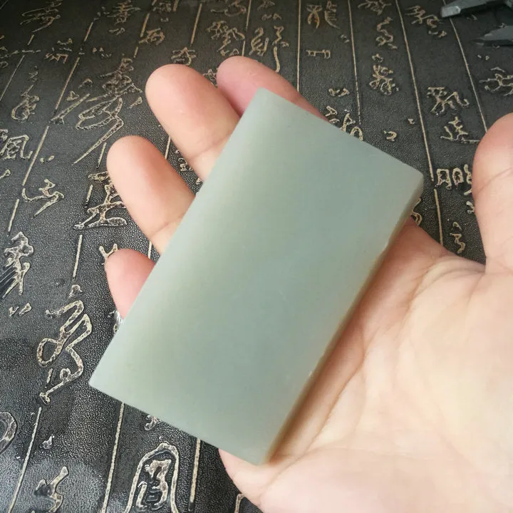 Natural Kunlun Jade Rough Nephrite Raw (101g, 7.5X4.5X0.9cm)