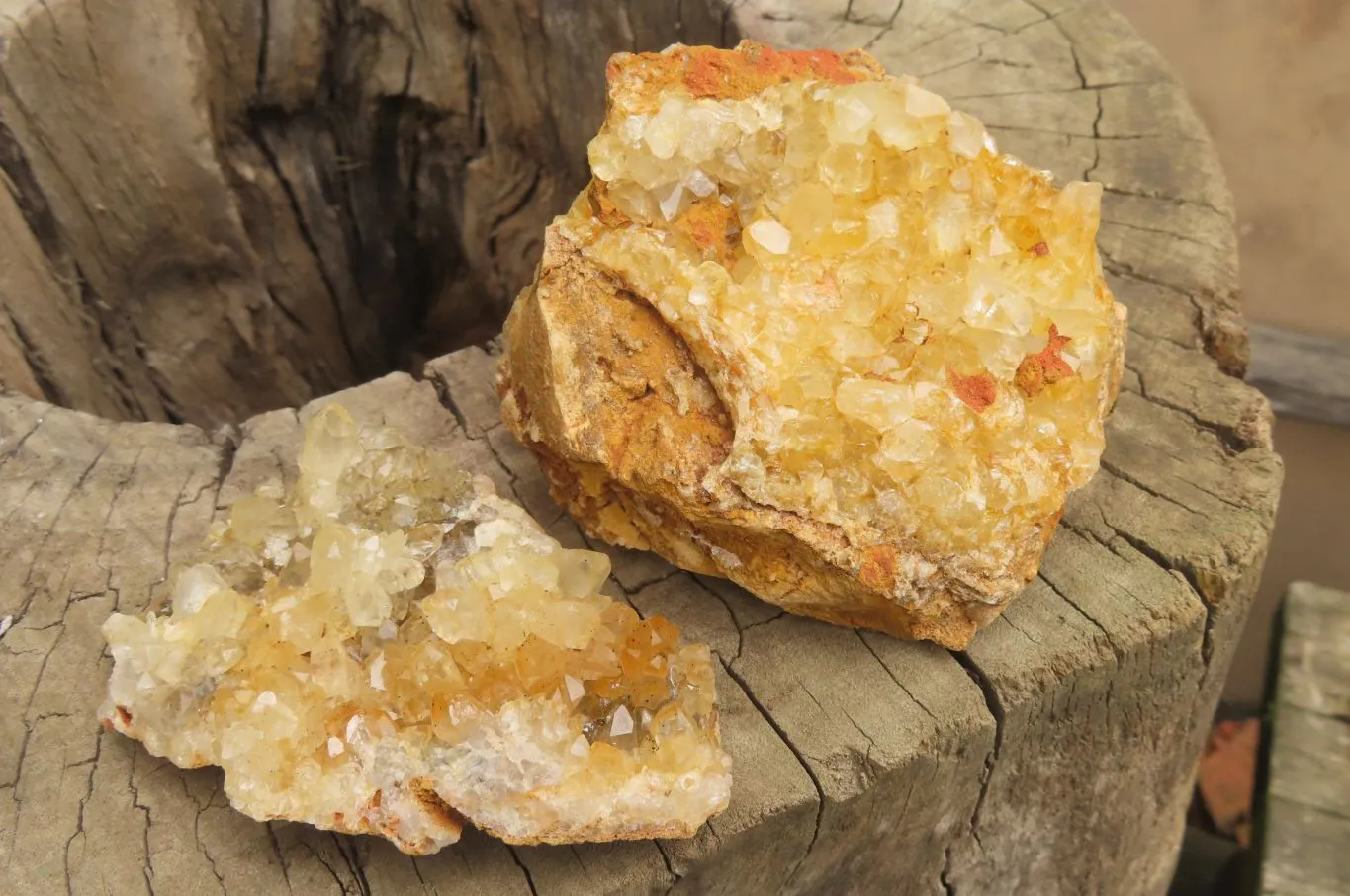 Natural Limonite Quartz Specimens x 12 From Zambia