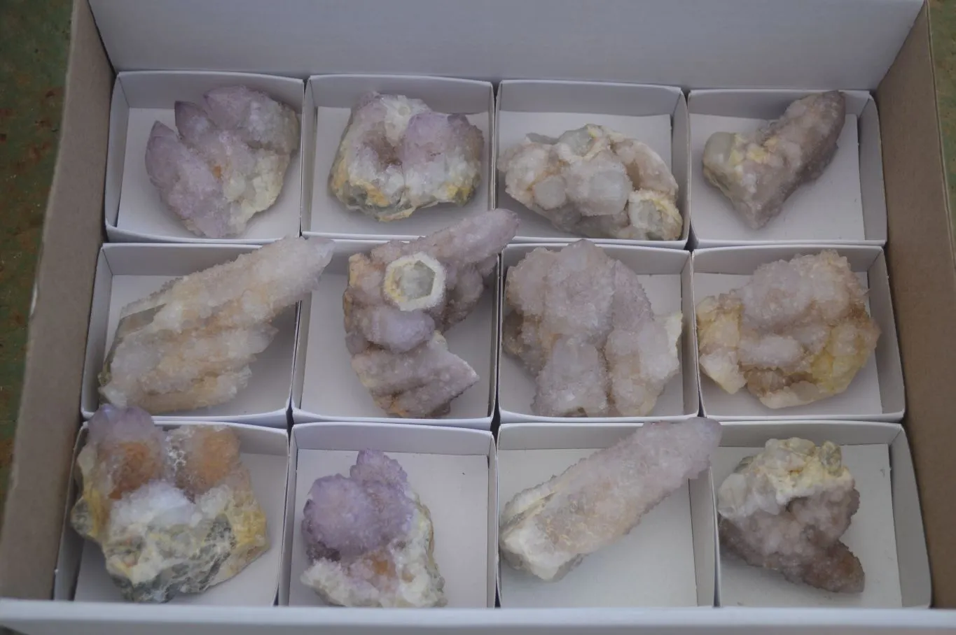 Natural Spirit Amethyst Spirit Quartz Clusters x 12 From Southern Africa