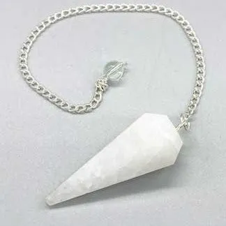 Natural White Quartz Crystal Pendulum Faceted Point Gemstone Reiki Healing Pendulums for Dowsing Scrying Reiki Puja & Crystal Healing