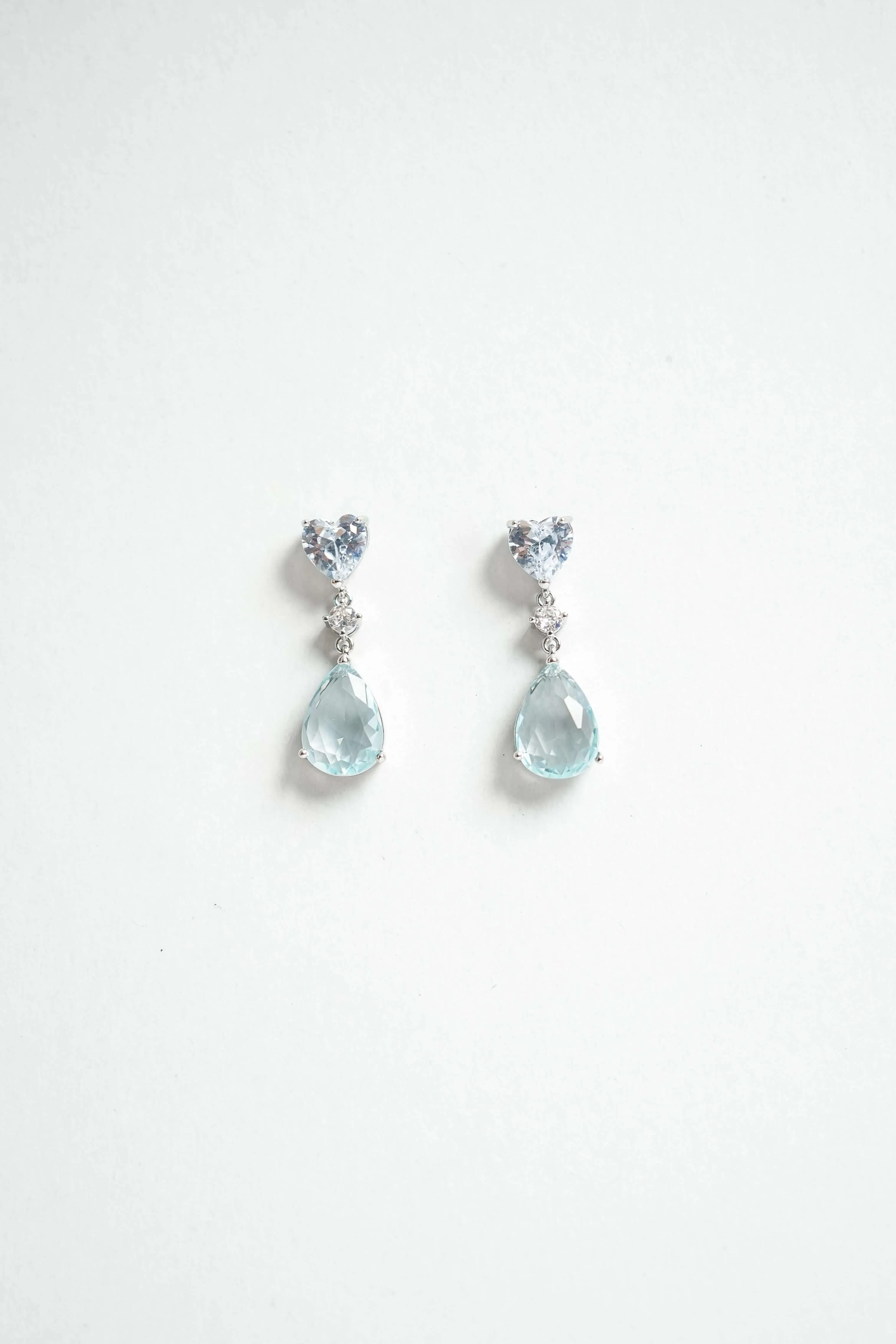 Ocean Breeze Aquamarine & Diamond cut Earrings