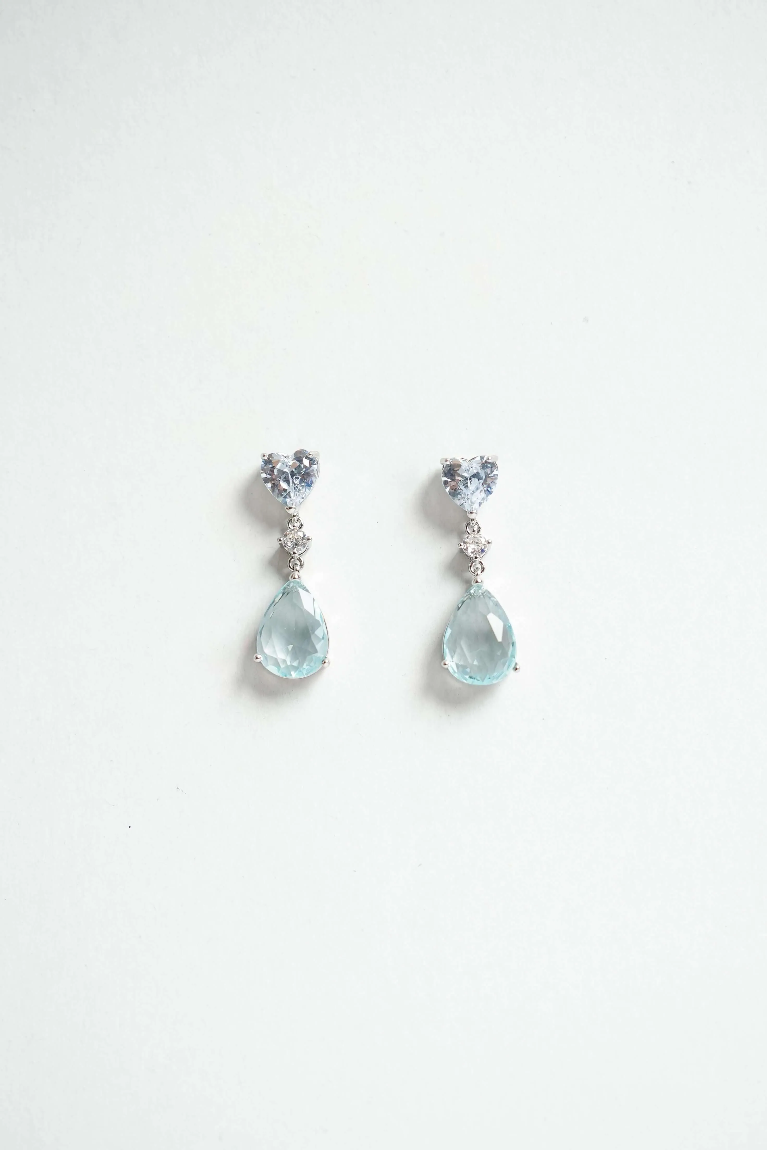 Ocean Breeze Aquamarine & Diamond cut Earrings